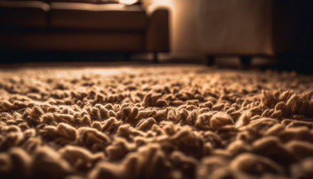Comfortable modern living room with abstract textile pattern generated by artificial intelligenceの素材