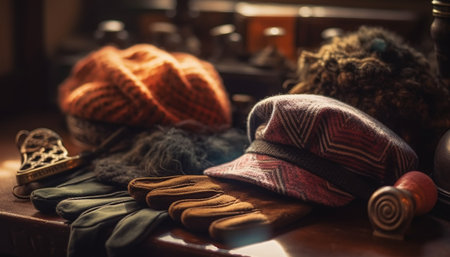 Warm woolen gloves for fashionable winter comfort generated by artificial intelligenceの素材