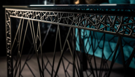 Abstract steel pattern reflects modern city architecture generated by artificial intelligenceの素材