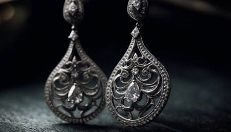 Shiny jewelry collection, a gift of luxury generated by artificial intelligenceの素材