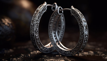 Silver chain with crystal gem, antique elegance generated by artificial intelligenceの素材