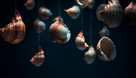Abstract seashell collection, beauty in nature design generated by artificial intelligenceの素材