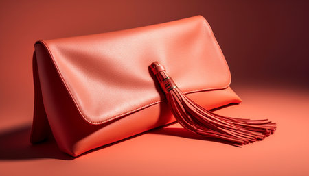 Luxury leather purse with shiny buckle handle generated by artificial intelligenceの素材