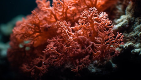 Deep sea adventure: colorful reef and fish generated by artificial intelligenceの素材