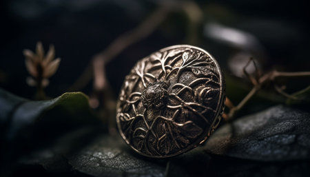 Antique turtle shell, gold currency souvenir decoration generated by artificial intelligenceの素材