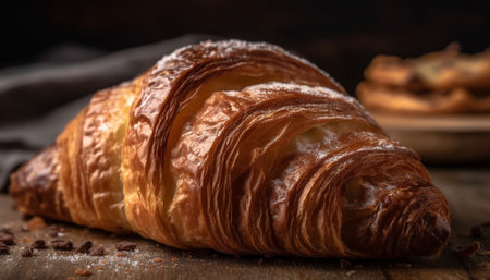 Indulgent French pastry baked fresh, ready to eat, perfect snack generated by artificial intelligenceの素材