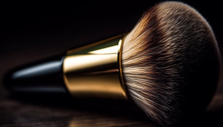 Shiny gold eyeshadow, a beauty product for elegant make-up generated by artificial intelligenceの素材