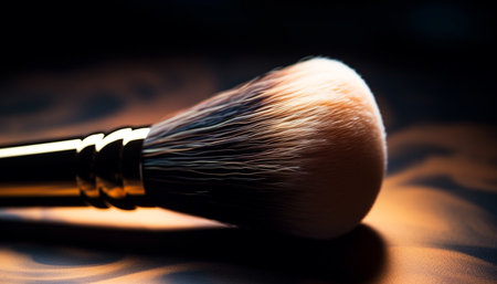 Soft blue hues on a single eyeshadow, a beauty product generated by artificial intelligenceの素材