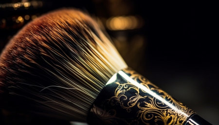 The antique gold paintbrush is a single object of elegance generated by artificial intelligenceの素材