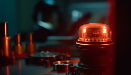 Control the heat with glowing steel knob on electric mixer generated by artificial intelligenceの素材