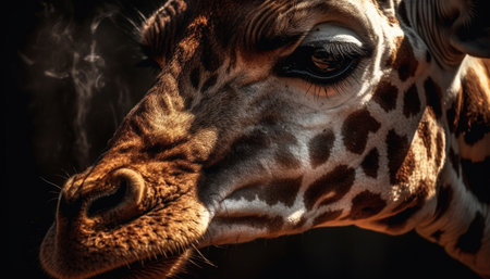 Giraffe spotted fur and beautiful pattern, a nature masterpiece generated by artificial intelligenceの素材