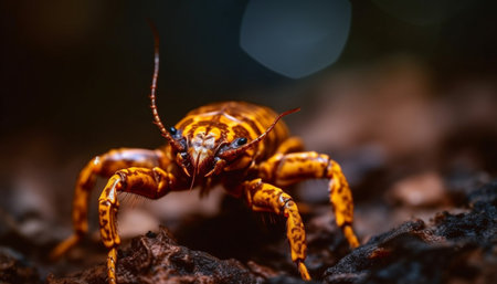 The poisonous crab claw, a selective focus on foreground generated by artificial intelligenceの素材
