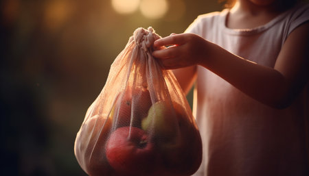 Agriculture beauty young females enjoy fresh organic food outdoors generated by artificial intelligenceの素材