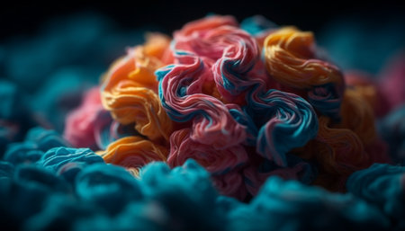 Smooth petal in vibrant colors, mixing ink and paint generated by artificial intelligenceの素材