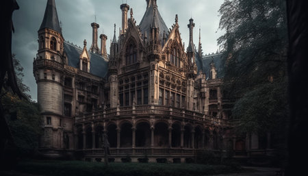 The Gothic architecture of the old cathedral is a monument generated by artificial intelligenceの素材