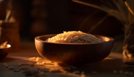 Organic basmati rice, a healthy food staple in Chinese culture generated by artificial intelligenceの素材