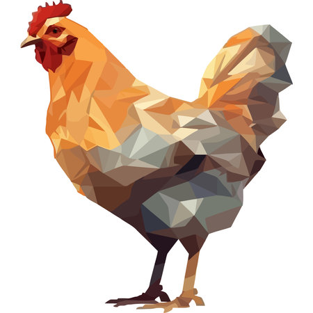 Geometric rooster designのイラスト素材