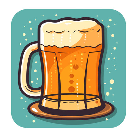 Beer drink in pint glass with brewery designのイラスト素材