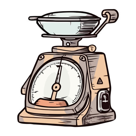 Antique scale, measuring food weightのイラスト素材
