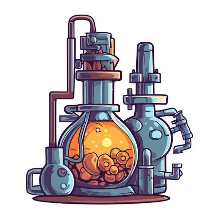 laboratory with chemical equipmentのイラスト素材