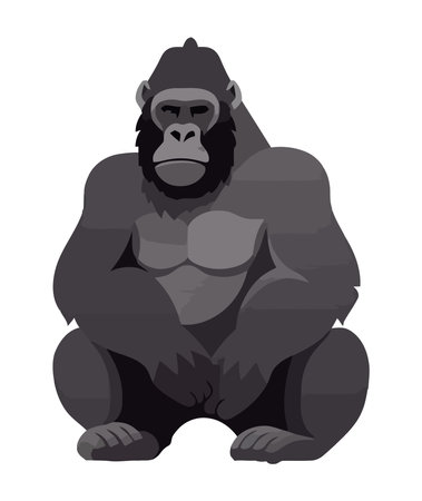 Muscular monkey mascot symbolizes strengthのイラスト素材