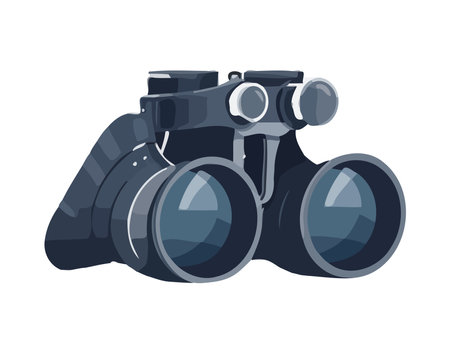 modern binoculars, metal and glass designのイラスト素材