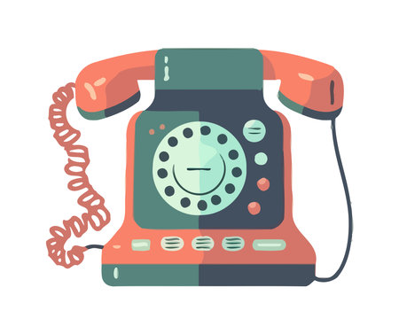 vintage telephone old fashionedのイラスト素材