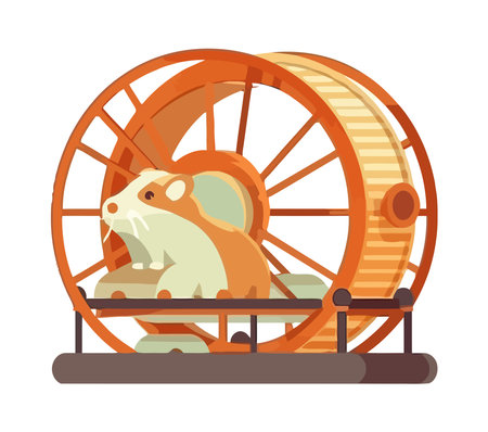 cute hamster in a wheelのイラスト素材