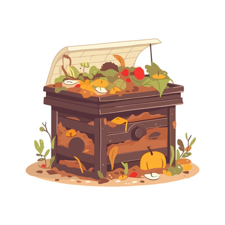 organic waste in a wooden basket