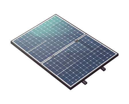 Clean energy from sun powers modern industryのイラスト素材
