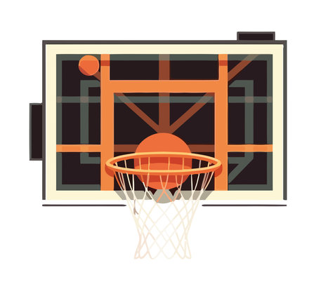 Basketball hoop vector symbol on modern backdropのイラスト素材