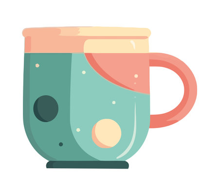 Cute cartoon mug with cappuccinoのイラスト素材