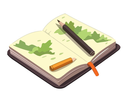 A pencil sketch of a green leafのイラスト素材