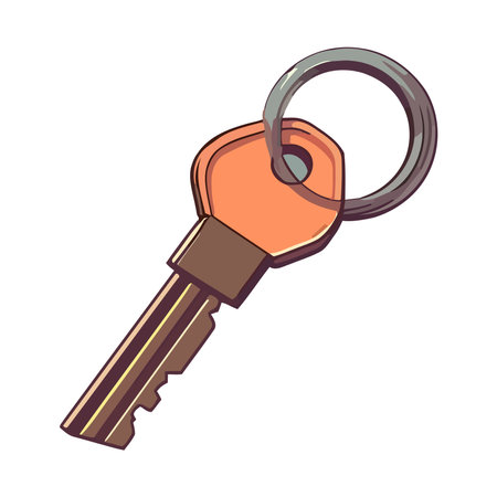 Secure access with metallic keyのイラスト素材