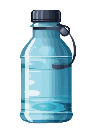 Refreshing blue drink in plastic bottle iconのイラスト素材