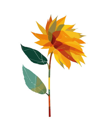 sunflower leaves vibrantのイラスト素材