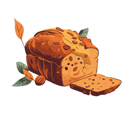 A fresh baked bread with nutsのイラスト素材