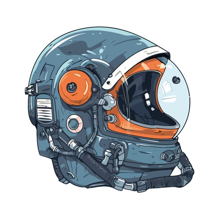 Futuristic helmet modern for astronautのイラスト素材