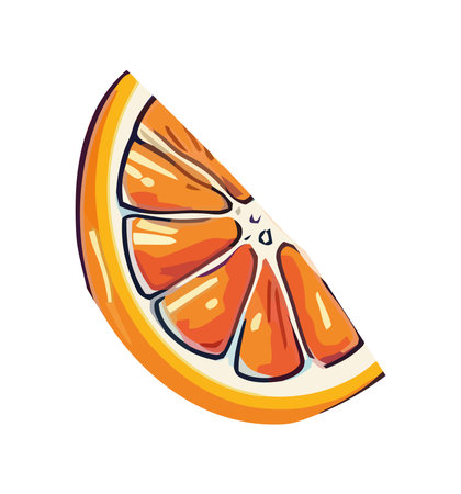 Juicy citrus slice, fresh and healthy eatingのイラスト素材