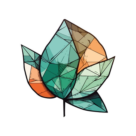 Geometric shapes leaf nature designのイラスト素材