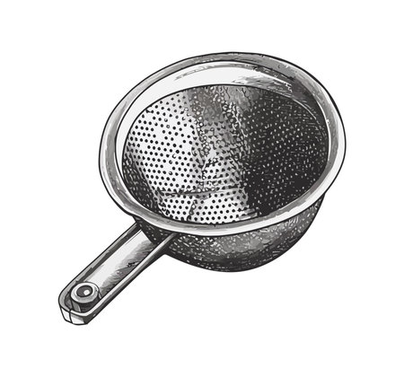 metal colander kitchen utensilのイラスト素材