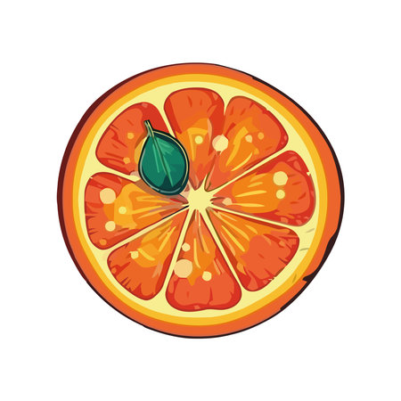 Fresh orange slice, healthy eatingのイラスト素材