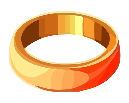 golden wedding ring on white backgroundのイラスト素材