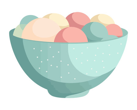 Fresh organic fruit in a bowlのイラスト素材