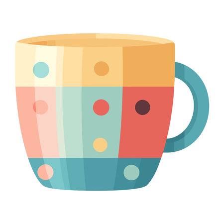 Coffee mug icon on blue wallpaper backdropのイラスト素材