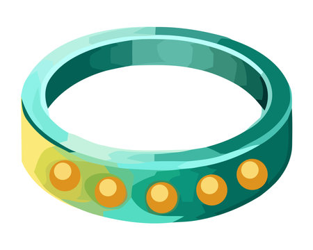 Metallic ring with gems icon on isolatedのイラスト素材