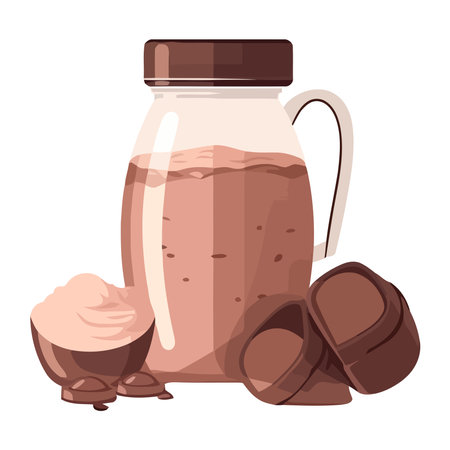 Organic chocolate jar, illustration designのイラスト素材