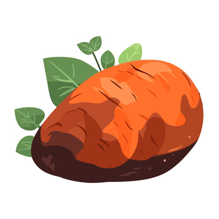 Eating fresh potato meal, healthy and organicのイラスト素材