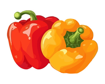 Fresh pepper vegetables, ripe and healthy for eatingのイラスト素材