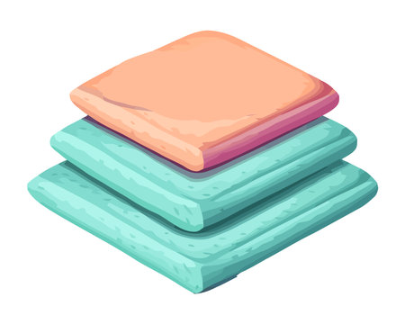 Stack of cushions soft comfortのイラスト素材
